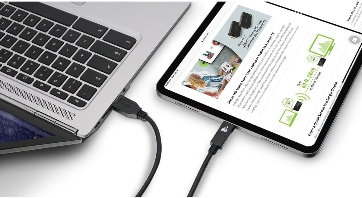 IOGEAR Charge & Sync Flip USB 3.1 Gen 2 A to C Cable 10 Gbps (USB-If) G2LU3CAM01