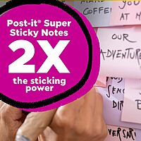 Post-it 100% Recycled Paper Super Sticky Notes, 3 in. x 3 in., 24 Pads/Pack, 70 Sheets/Pad