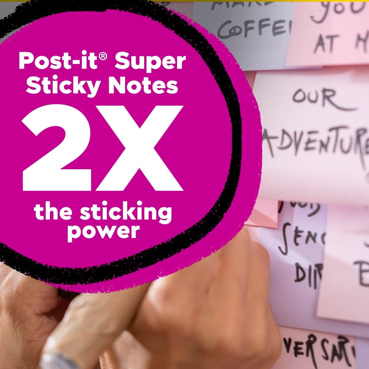 Post-it 100% Recycled Paper Super Sticky Notes, 3 in. x 3 in., 24 Pads/Pack, 70 Sheets/Pad