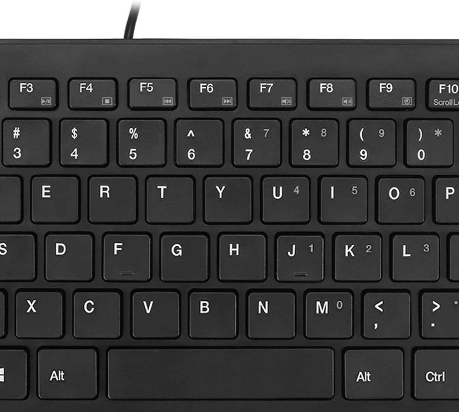 Adesso AKB-111UB SlimTouch Mini Keyboard, USB/PS2, Black