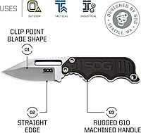 SOG Instinct Mini Small Fixed Blade Knife- 8.75 Inch x 1 Inch x 4 Inch Full Tang Adjustable Clip Belt or Boot Knife with Tactical Knife Sheath and Neck Knife Lanyard (NB1002-CP)