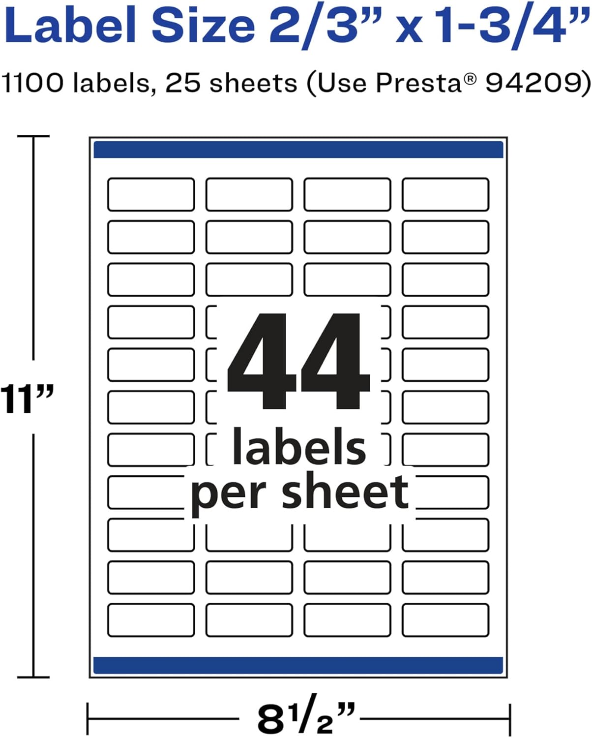 Avery Glossy White Rectangle Labels, Sure Feed Technology, 2/3" x 1-3/4", Print-to-The-Edge, Permanent Adhesive