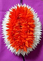 Artificial Hair/ Gajra White & Orange – Traditional Dance Hair Accessory for Bharatanatyam, Bridal & Special Occasions