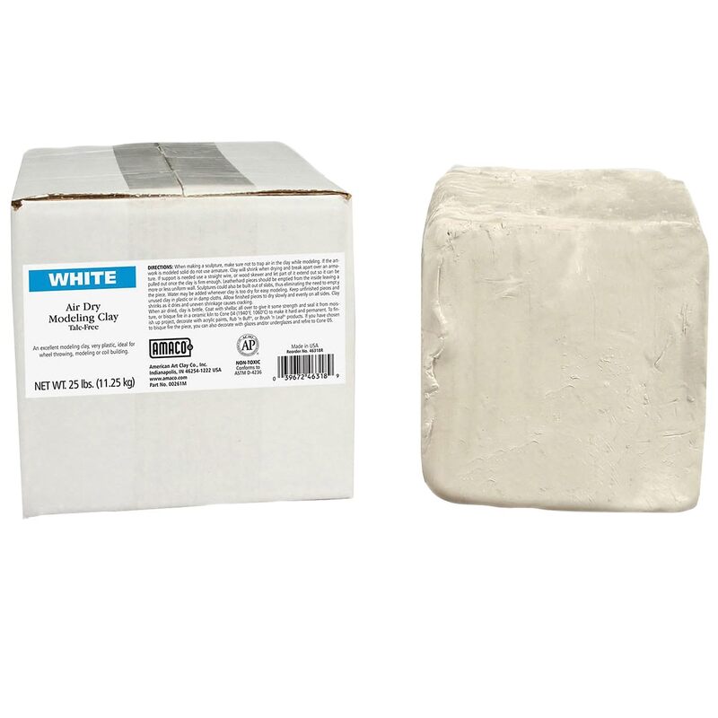 AMACO AMA46318R Air Dry Clay, 25 lbs. , White (Color may vary)