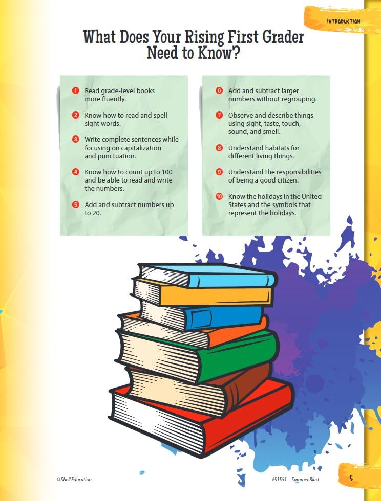 Summer Blast: Getting Ready for First Grade – Full-Color Workbook for Kids Ages 5-7 - Reading, Writing, Art