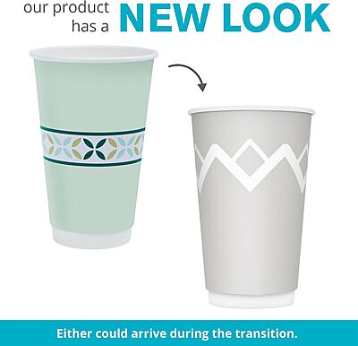 Highmark Insulated Hot Cups, 16 Oz, 42% Recycled, Gray/White, Pack Of 50