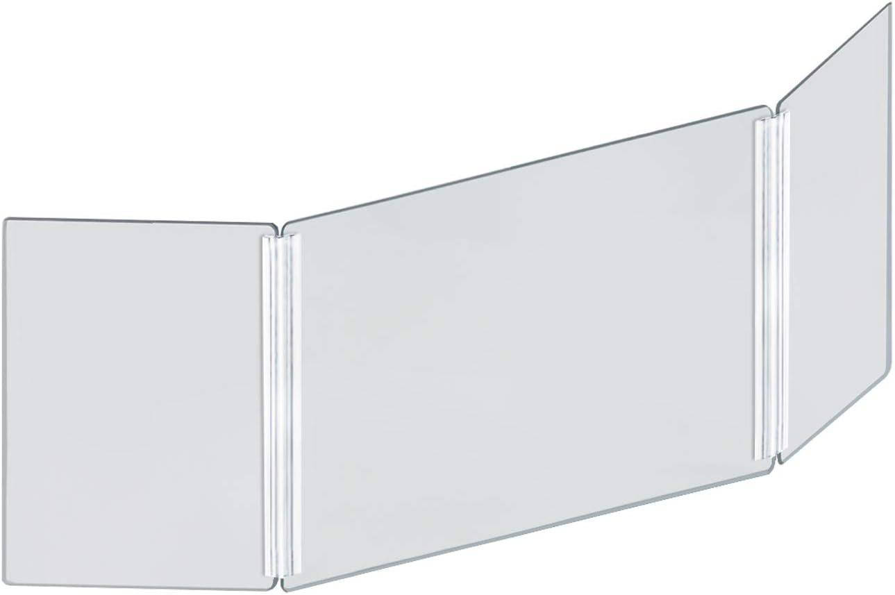 Azar Displays Tri-Fold Protective Sneeze Guard for Counter and Desk - Portable Plexiglass Barrier