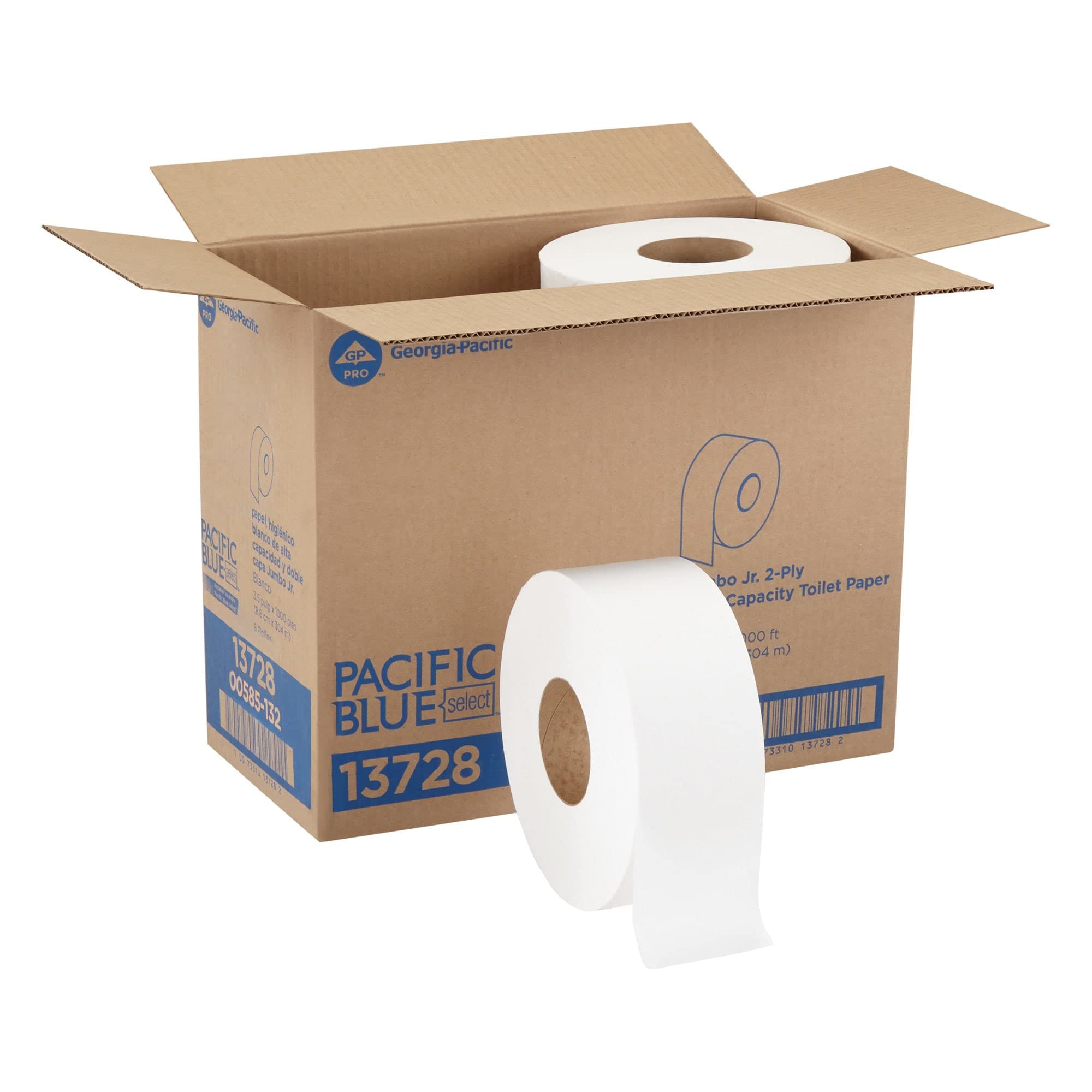 Georgia-Pacific Jumbo Jr. 2-Ply Bathroom Tissue, 1000' Roll, Case Of 8 Rolls