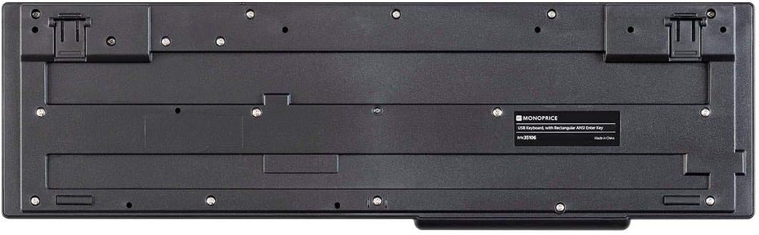 Monoprice USB Keyboard - Spill Resistant Membrane, Comfortable, Standard Layout, Black - Workstream Collection