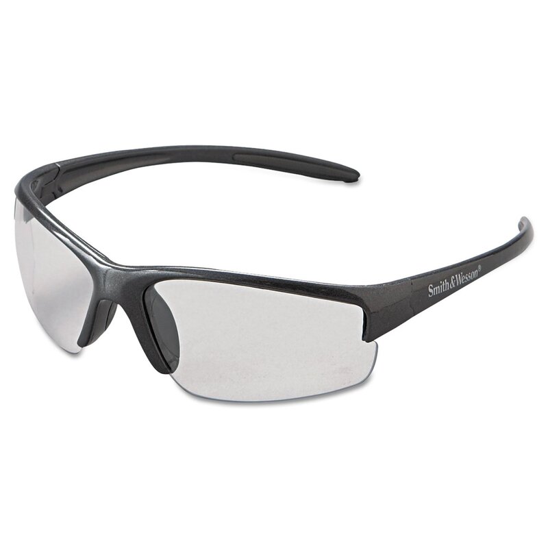 Smith and Wesson Safety Glasses with Gun Metal Frame and Anti-Fog Clear Lens