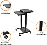LUXOR PS3945 Adjustable-Height Presentation Workstation Black