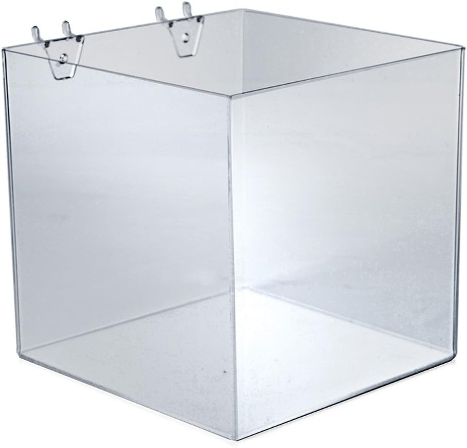 Azar Displays Brochure Holder Cubes, Clear Acrylic Cube Bins, Pack Of 4
