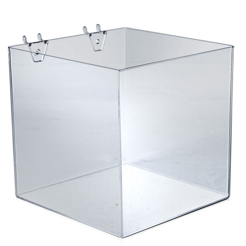 Azar Displays Brochure Holder Cubes, Clear Acrylic Cube Bins, Pack Of 4