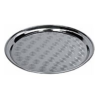 Winco Round Tray with Swirl Pattern, 16-Inch, Stainless Steel