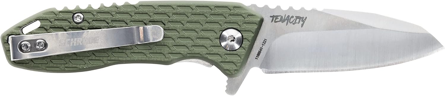 Schrade Delta Class Tenacity Folder 6in with 2.5in AUS-10 Steel Blade and Aluminum Handle for EDC