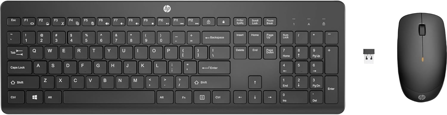 HP 235 Wireless Mouse and Keyboard Combo - USB Type A, Black