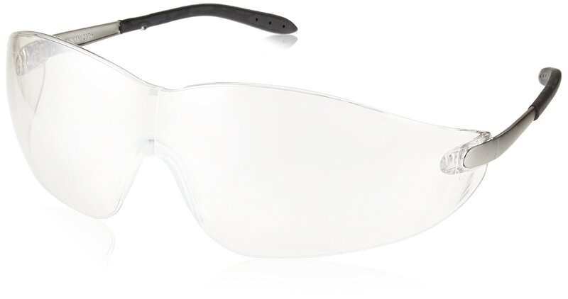 MCR Safety S2119 Blackjack Safety Glasses with Chrome Metal Temple and Indoor/Outdoor Clear Mirror Lens