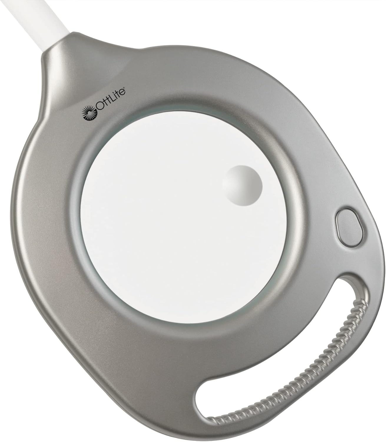 OttLite 2-in-1 LED Magnifier Floor & Table Light, Clearsun, Silver