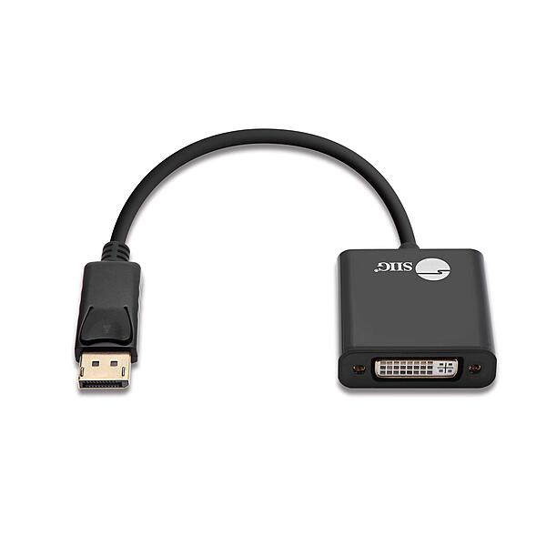 SIIG DisplayPort to DVI Adapter - Male to Female DP to DVI Cable Converter for DisplayPort Enabled Computer Systems