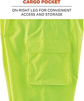 ERGODYNE GloWear 8915BK Class E Hi-Vis Rain Pants
