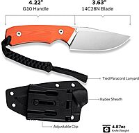 CIVIVI Gander Fixed Blade Knife with Kydex Sheath, 3.63" 14C28N Blade