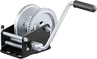 CURT 29427 Manual Hand Crank Boat Trailer Winch, 1,700 lbs Capacity, 8-Inch Handle, 5.1:1 Gear Ratio