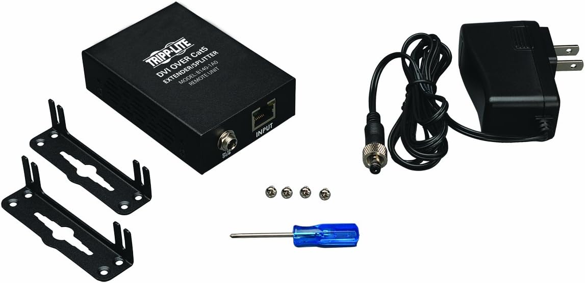 Tripp Lite DVI over Cat5 / Cat6 Extender, Extended Range Video Receiver 1920x1080 at 60Hz(B140-1A0),Black