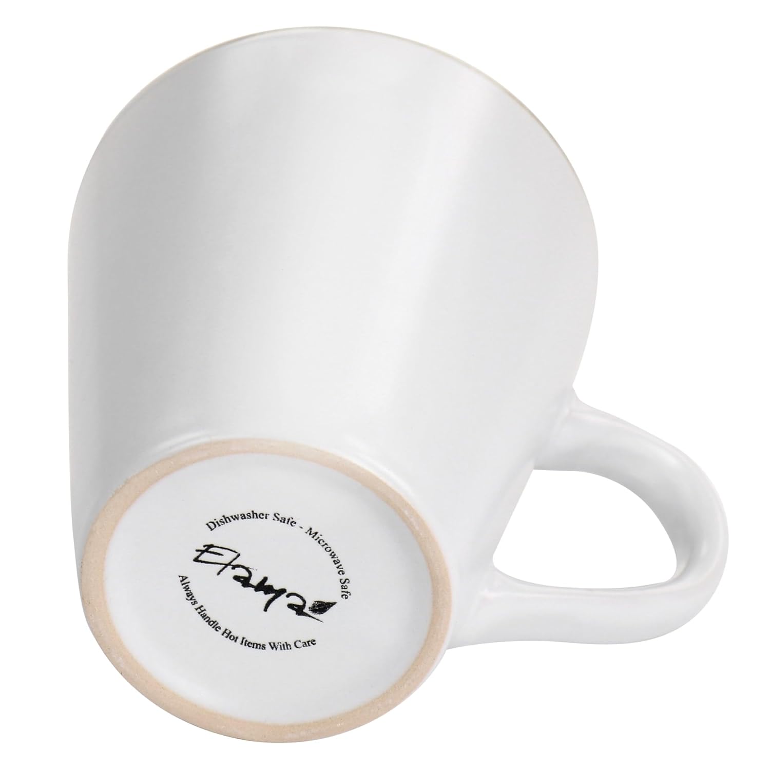 Elama Arthur 6 Piece Stoneware Mug Set in Matt White with Gold Rim