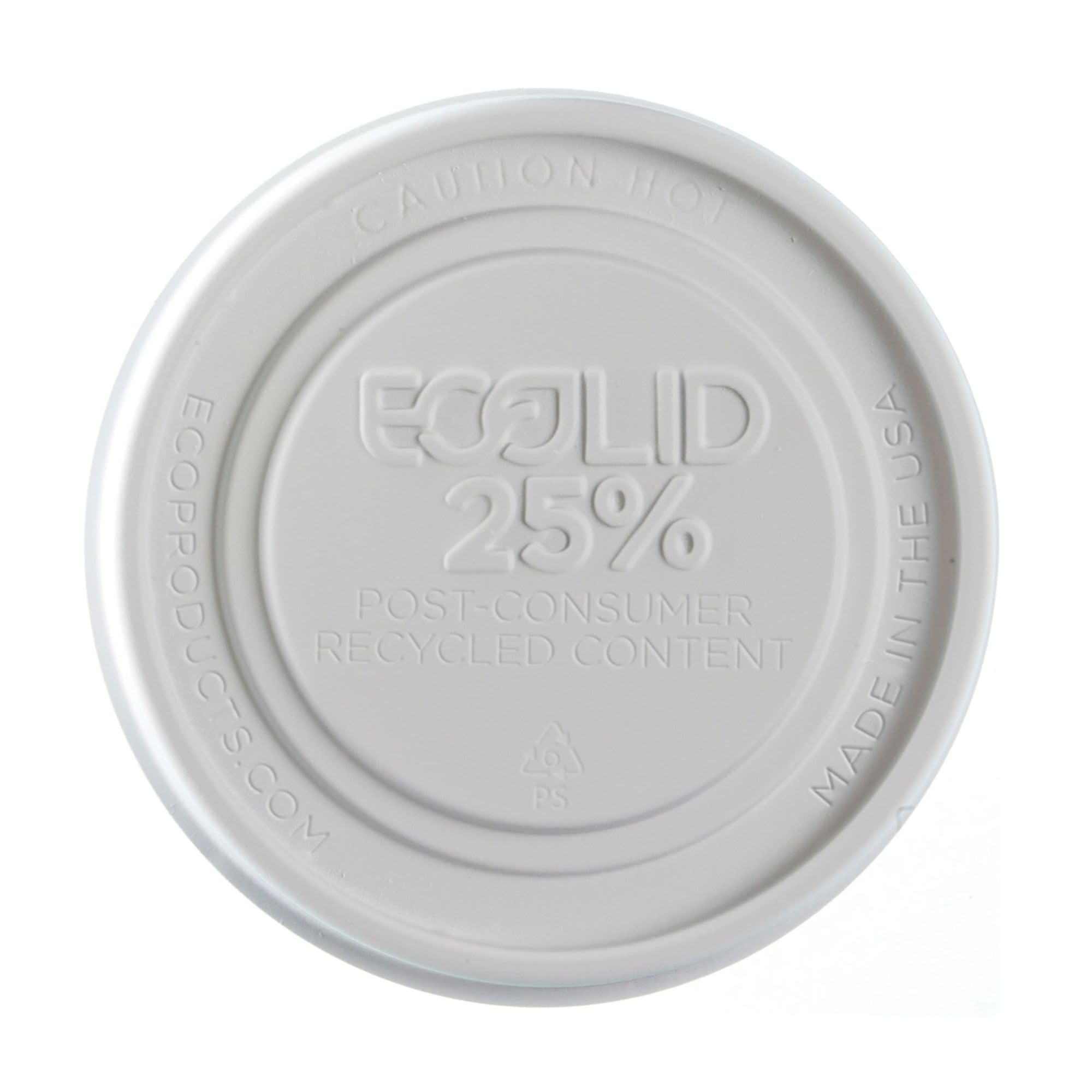 Eco-Products EcoLid Food Container Lids, Fits 12-32 oz, 25% Recycled, Off White, Pack of 500