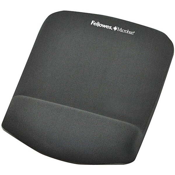 Fellowes PlushTouch Foam Mouse Pad Wrist Support with MICROBAN - Graphite (9252201) Graphite 9.3L x 7.3W inches
