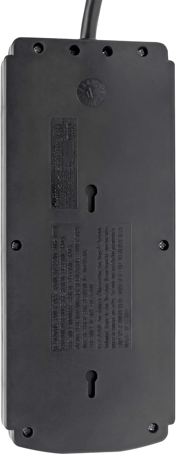 Tripp Lite Surge Protector with USB Charging, 8 Outlet Surge Protector Power Strip, 2 USB Charge Ports, 8ft Cord