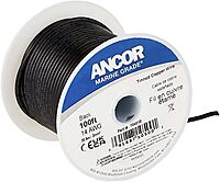 Ancor 116010 Tinned Copper Battery Cable, 1/0 AWG (50mm2), Black - 100ft