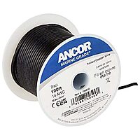 Ancor 116010 Tinned Copper Battery Cable, 1/0 AWG (50mm2), Black - 100ft