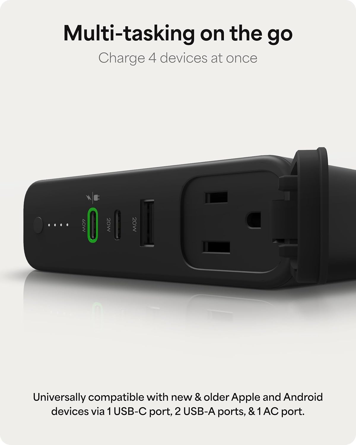 mophie powerstation pro AC (2023) - 27,000 mAh External Battery Compatible with MacBook & iPad, 100W AC, 60W USB-C PD