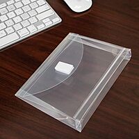 JAM PAPER Plastic Booklet Envelopes with Hook & Loop Closure - Pack of 12