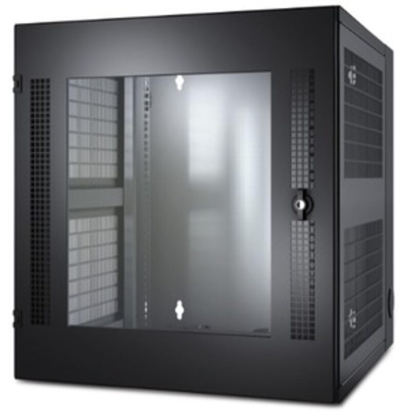 APC NetShelter WX 13U Wallmount Rack Enclosure, AR100, Vertical Mounting, Glass Front Door