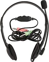 Compucessory Lightweight Stereo Headphones with Mic - Stereo - Mini-phone (3.5mm) - Wired - 32 Ohm - 20 Hz - 15154