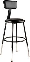 NPS 19"-27" Height Adjustable Heavy Duty Vinyl Padded Steel Stool with Backrest