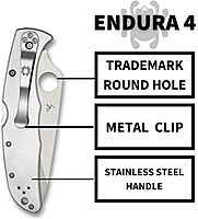 Spyderco Endura 4 Folding Pocket Knife with 3.8 in Blade and FRN Handle