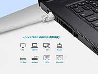 Monoprice 1FT 24AWG Cat6 550MHz UTP Ethernet Bare Copper Network Cable - White