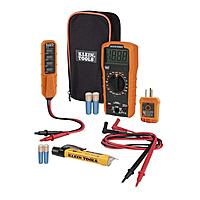 Klein Tools Digital Multimeter Test Kit with 11-in-1 Impact Rated Ratcheting Screwdriver/Nut Driver Tester Kit + Multi-Bit
