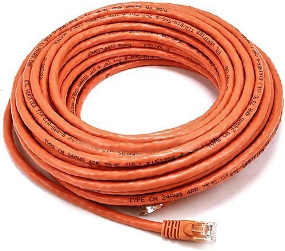Monoprice Cat6 Ethernet Patch Cable - Network Internet Cord - RJ45, Stranded, 550Mhz, UTP, Pure Bare Copper Wire, Crossover