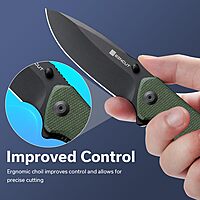 SENCUT Slashkin Folding Pocket Knife, Thumb-Stud & Flipper Opener