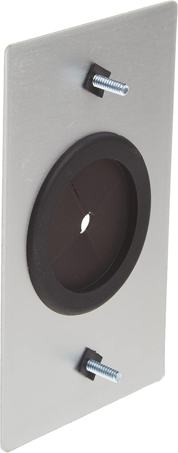 C2G Legrand Cable Pass Through with Rubber Grommet, Grommet Wall Plate Works as Pass Through Wall Plate, Brushed Aluminum