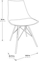 Oakley Mid-Century Modern Bucket Chair with Faux Leather Padded Seat