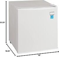 Avanti Mini Fridge Compact Refrigerator for Home Office or Dorm, Features Compressor Cooling Single Reversible Door Removable Shelves Automatic Defrost and Adjustable Temp Control, 1.7-Cu.Ft, White