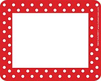 Barker Creek Name Badges & Self-Adhesive Label Set, Dots, Multi-Design Set, 45 Each of 2 Designs for Total of 90 Name Badges, 3.5" x 2.75"