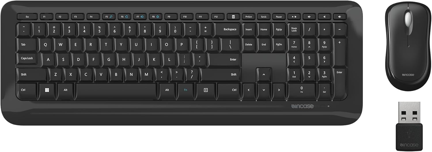 Incase Desktop 850 Keyboard & Mouse Combo – Designed by Microsoft –Wireless Connection, Precision Tracking