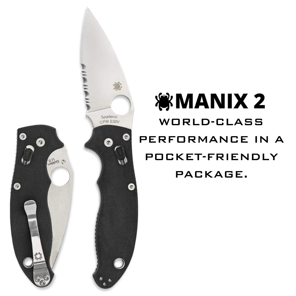Spyderco Manix 2 Folding Knife with Ball Bearing Lock - PlainEdge