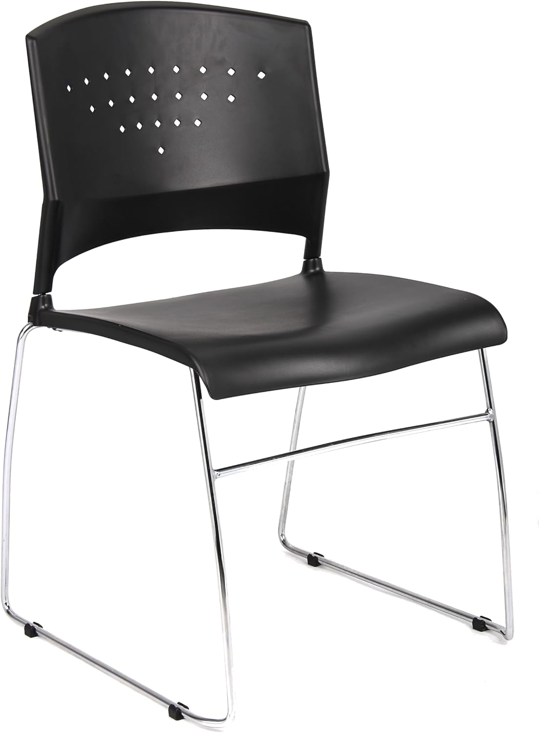 Boss Office Products Stack Chair with Chrome Frame